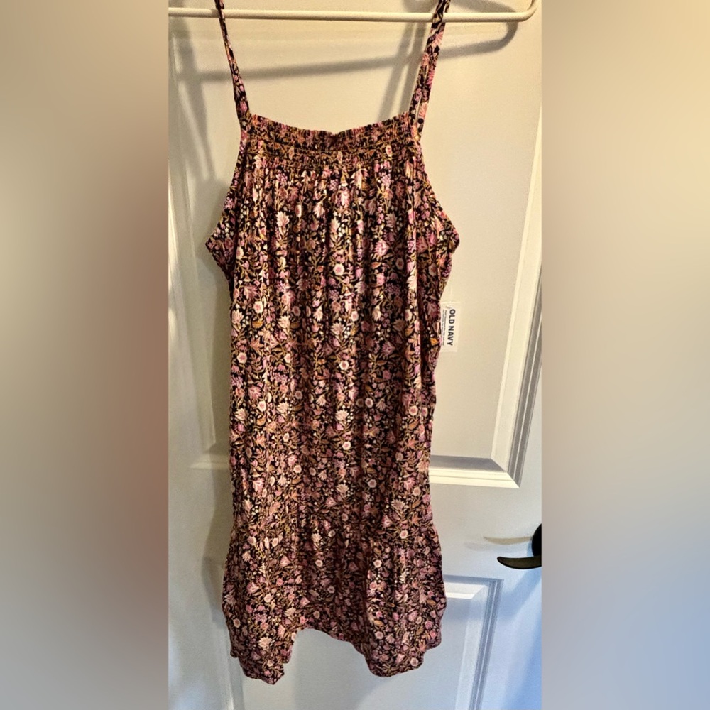 Floral Pink and Black Dress